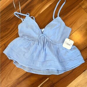 Altar'd State Sky Blue Peplum Blouse